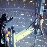 Vader and Luke on the gantry meme