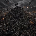 A dark knight army in a hill being attacked from every direction template