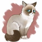 Grumpy Cartoon Cat