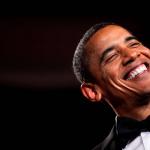 Obama smiles