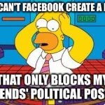To press LIKE or NOT on Facebook | WHY CAN'T FACEBOOK CREATE A FILTER THAT ONLY BLOCKS MY FRIENDS' POLITICAL POSTS? | image tagged in to press like or not on facebook | made w/ Imgflip meme maker
