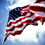 U.S. military flag waving on pole meme