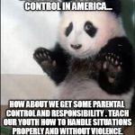 opinion bear | EVERYONE YELLS FOR GUN CONTROL IN AMERICA... HOW ABOUT WE GET SOME PARENTAL CONTROL AND RESPONSIBILITY . TEACH OUR YOUTH HOW TO HANDLE SITUA | image tagged in opinion bear | made w/ Imgflip meme maker