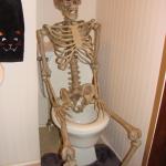 Skeleton on toilet meme