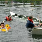 tipped canoe