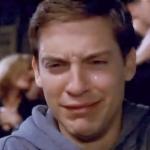 Tobey Maguire crying
