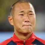 Crying chinise soccer player