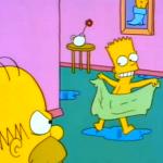 Bart Wiping at Homer SImpson