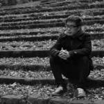 sitting on steps