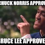 bruce lee | IF CHUCK NORRIS APPROVES BRUCE LEE APPROVES | image tagged in bruce lee | made w/ Imgflip meme maker