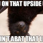 I defy gravity. | YOU ON THAT UPSIDE UP? I AIN'T ABAT THAT LIFE | image tagged in abat that life | made w/ Imgflip meme maker