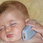 baby sleeping on phone
