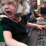 angry little girl gamer