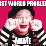 or is it m'am? | FIRST WORLD PROBLEMS MEME | image tagged in mimedude,pun | made w/ Imgflip meme maker