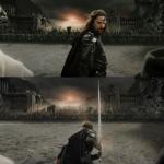Aragorn in battle