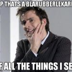 Doctor who | YEP THATS A BLARUBBERLEKARNO OF ALL THE THINGS I SEE! | image tagged in doctor who | made w/ Imgflip meme maker