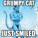 Hell Has Frozen Over | GRUMPY CAT JUST SMILED. | image tagged in hell has frozen over | made w/ Imgflip meme maker