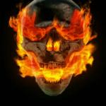 burning skull