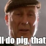 Either tender or patronising, as desired | That'll do pig, that'll do. | image tagged in babe,pig,animals,movies | made w/ Imgflip meme maker