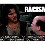 "Reverse racism" and other such comforting illusions | RACISM! | image tagged in definition hound inigo montoya,racism,white guy,weak | made w/ Imgflip meme maker