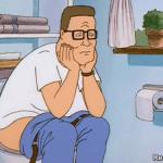 Hank on toilet