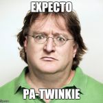 Harry has packed on a few pounds | EXPECTO PA-TWINKIE | image tagged in gabe newell | made w/ Imgflip meme maker