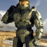 master chief | HAS MOST POWERFUL ARMOR IN THE GALAXY CAN'T SWIM | image tagged in master chief,halo | made w/ Imgflip meme maker