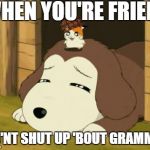 Hamtaro-dog | WHEN YOU'RE FRIEND WO'NT SHUT UP 'BOUT GRAMMAR | image tagged in hamtaro-dog,scumbag,memes | made w/ Imgflip meme maker