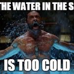 WOLVERINE | WHEN THE WATER IN THE SHOWER IS TOO COLD | image tagged in wolverine | made w/ Imgflip meme maker