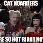 so hot right now | CAT HOARDERS ARE SO HOT RIGHT NOW | image tagged in so hot right now | made w/ Imgflip meme maker