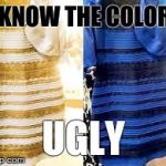 Blue and Black or Gold and White Dress | I  KNOW THE COLOR... UGLY | image tagged in black and blue dress,funny | made w/ Imgflip meme maker