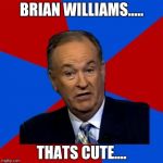 bill o reilly  | BRIAN WILLIAMS..... THATS CUTE.... | image tagged in bill o reilly | made w/ Imgflip meme maker
