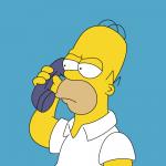 Homer on Phone
