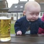 drunk baby with cigarette