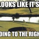 golfholes | LOOKS LIKE IT'S GOING TO THE RIGHT | image tagged in golfholes | made w/ Imgflip meme maker