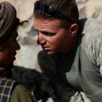 US Soldier speaking to Afghan Man