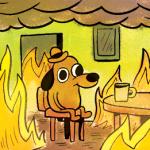 Dog in burning house meme