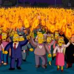 Simpsons angry mob torches meme