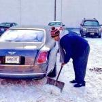 Derrick Rose Shovelling Snow