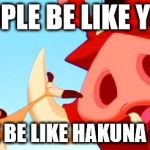 Timon and Pumbaa | PEOPLE BE LIKE YOLO BUT WE BE LIKE HAKUNA MATATA | image tagged in timon and pumbaa | made w/ Imgflip meme maker