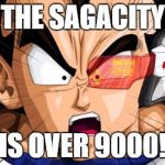 Vegetables over 9000  | THE SAGACITY IS OVER 9000! | image tagged in vegetables over 9000 | made w/ Imgflip meme maker