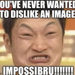 Impossibru | YOU'VE NEVER WANTED TO DISLIKE AN IMAGE IMPOSSIBRU!!!!!!! | image tagged in impossibru | made w/ Imgflip meme maker