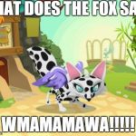 Animal Jam Flying Cow Fox | WHAT DOES THE FOX SAY? WMAMAMAWA!!!!! | image tagged in animal jam flying cow fox | made w/ Imgflip meme maker
