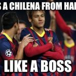 neymar | SCORES A CHILENA FROM HALF FIELD LIKE A BOSS | image tagged in neymar,soccer | made w/ Imgflip meme maker