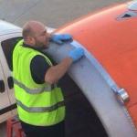 Easyjet duct taped airplane meme