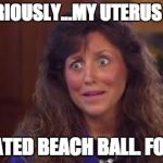 duggar | NO, SERIOUSLY...MY UTERUS IS LIKE A DEFLATED BEACH BALL. FOR REAL. | image tagged in duggar | made w/ Imgflip meme maker