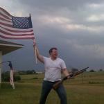 American flag shotgun guy meme