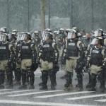 Riot Police Rain Storm meme