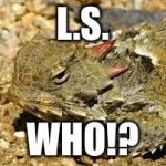 Horny Toad | L.S. WHO!? | image tagged in horny toad | made w/ Imgflip meme maker