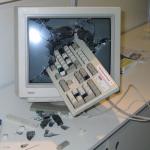 Smashed computer